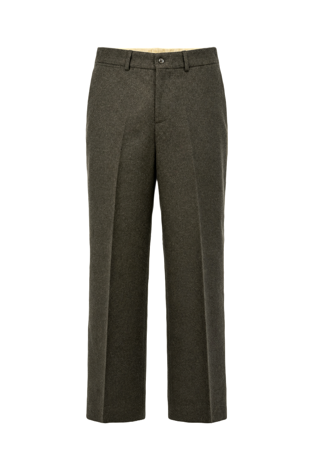 1940s Olive Green Wool Trousers - Front View