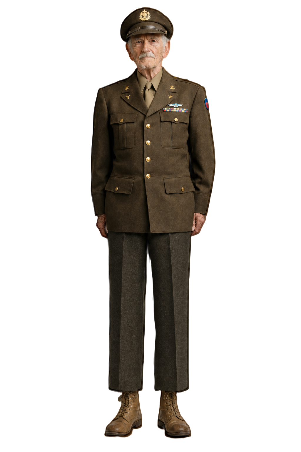 1940s Olive Green Wool Trousers - Model