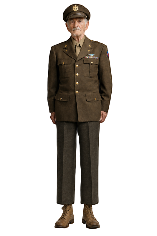 1940s Olive Green Wool Trousers - Model