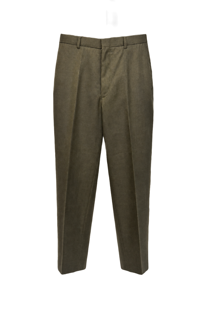 1940s Olive Green Wool Trousers - Front View