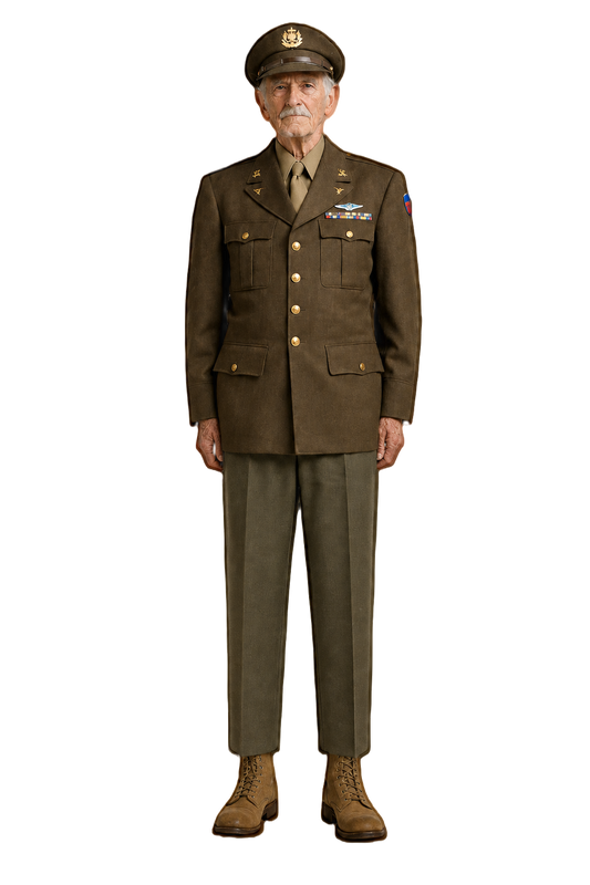 1940s Olive Green Wool Trousers - Model