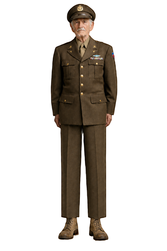 1940s Olive Wool Trousers - Model