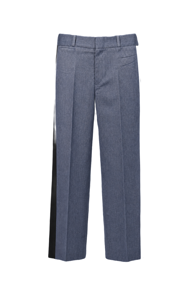 1940s Blue Wool Blend Trousers - Front View