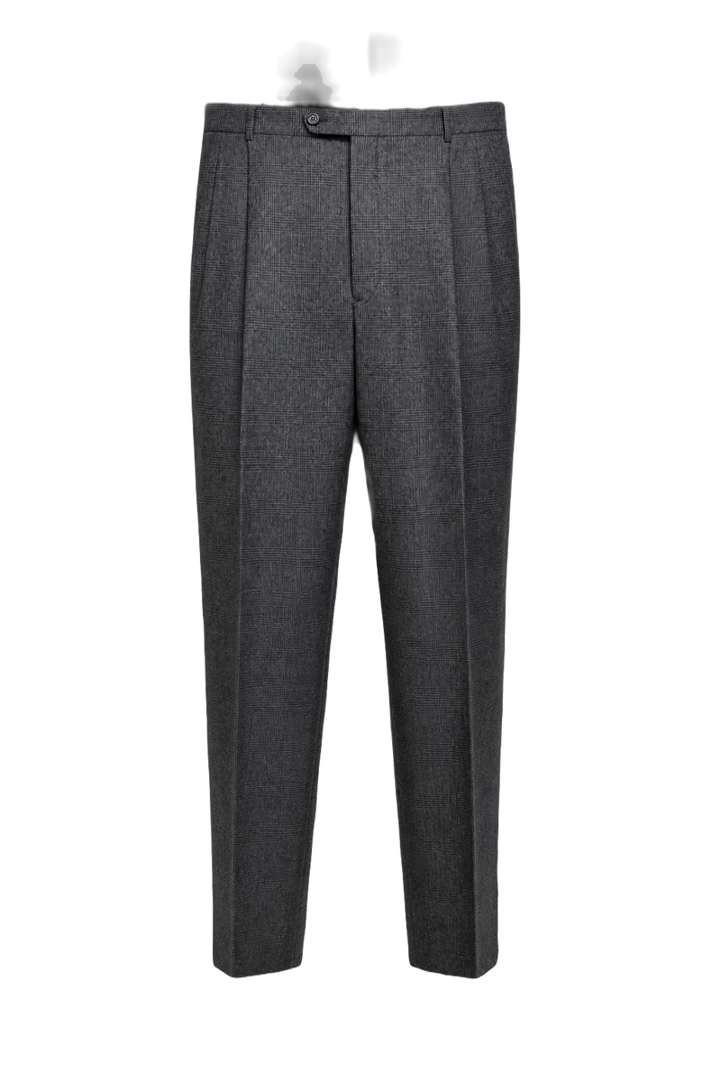 1980s Grey Wool Blend Trousers - Front View