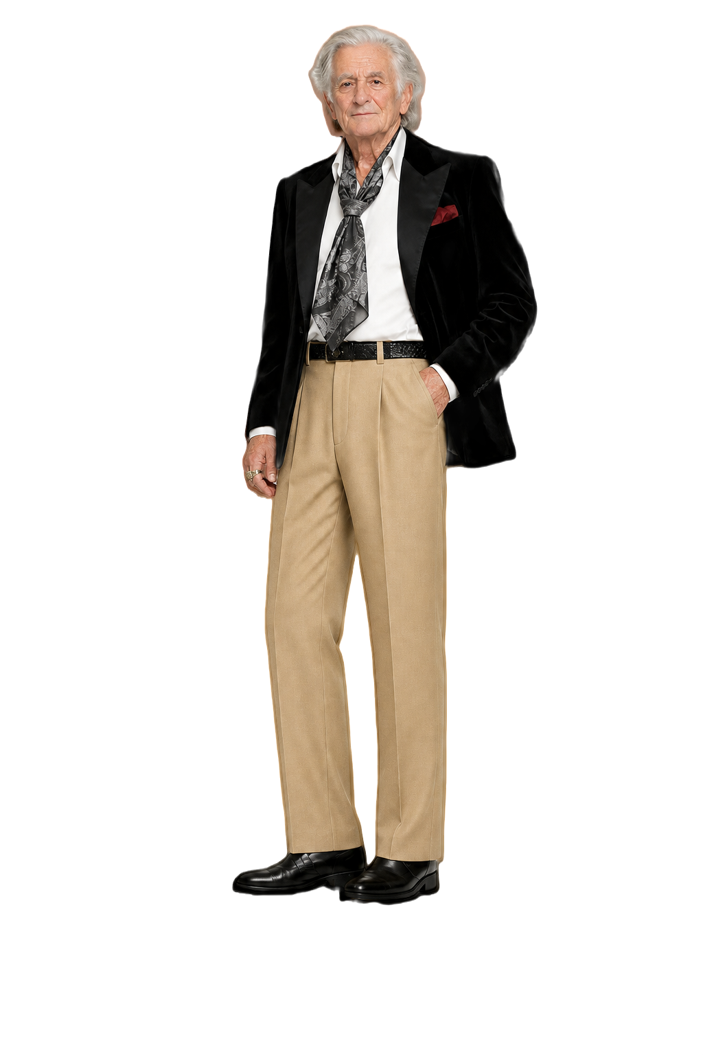 1980s Beige Wool Trousers - Model
