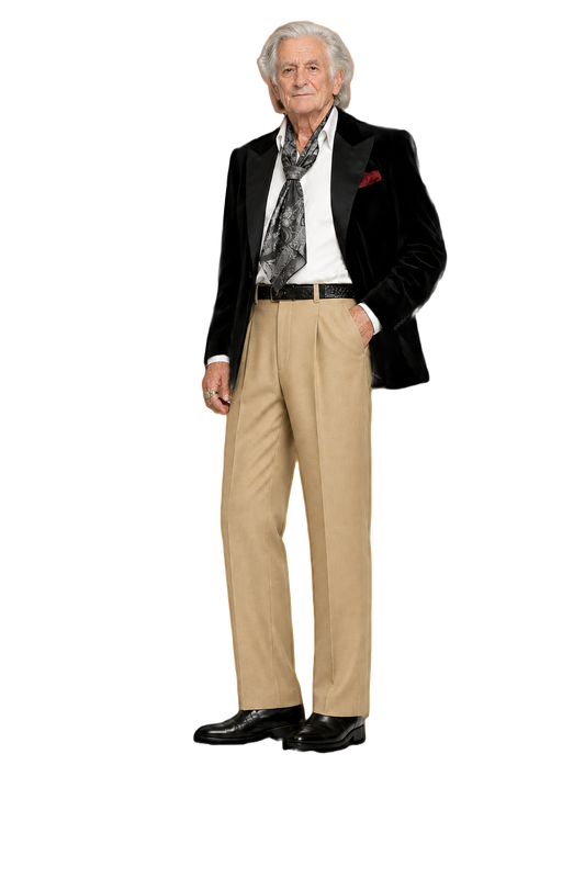 1980s Beige Wool Trousers - Model
