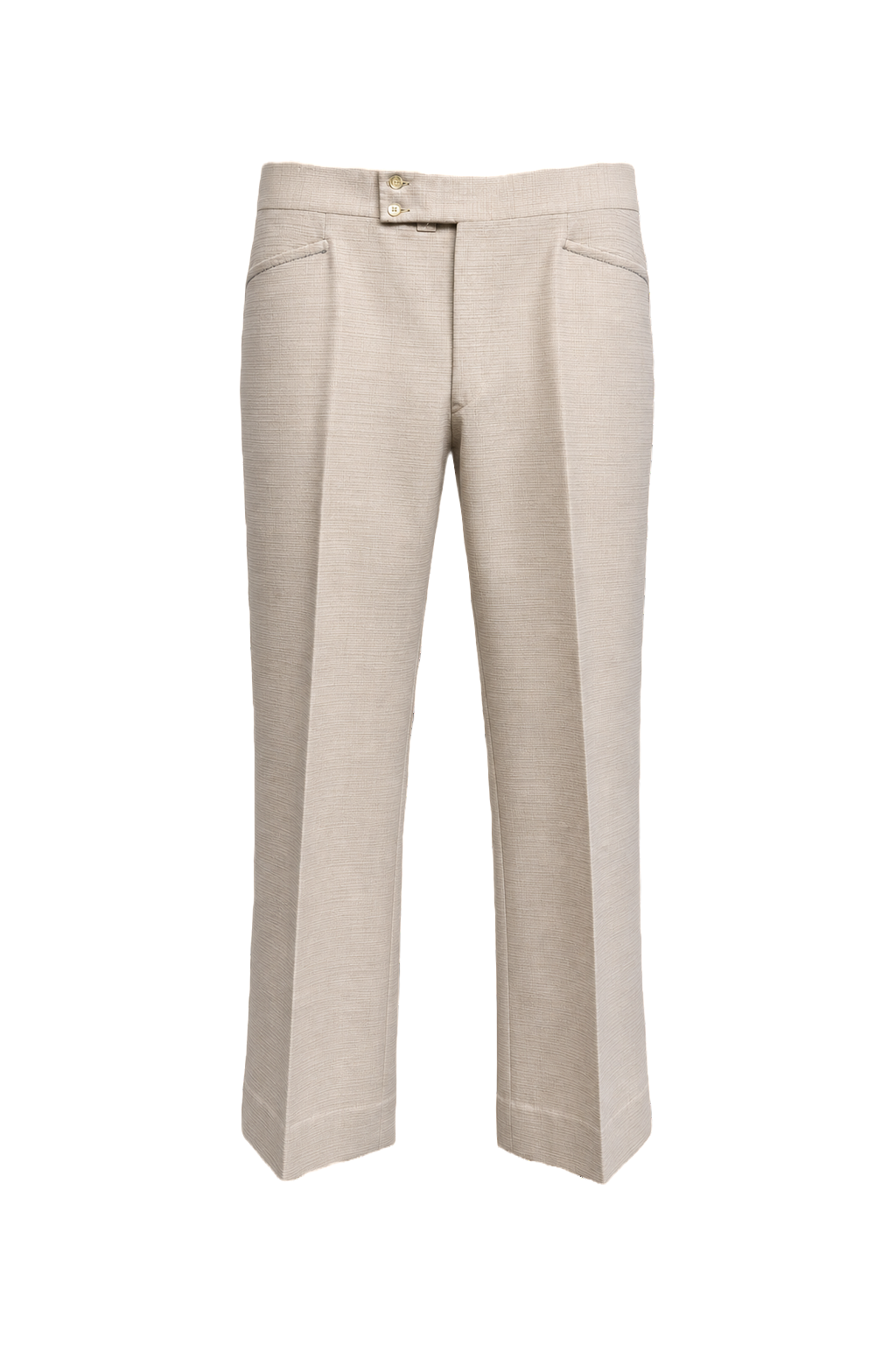 [1940s] Beige Wool Blend Trousers - Front View