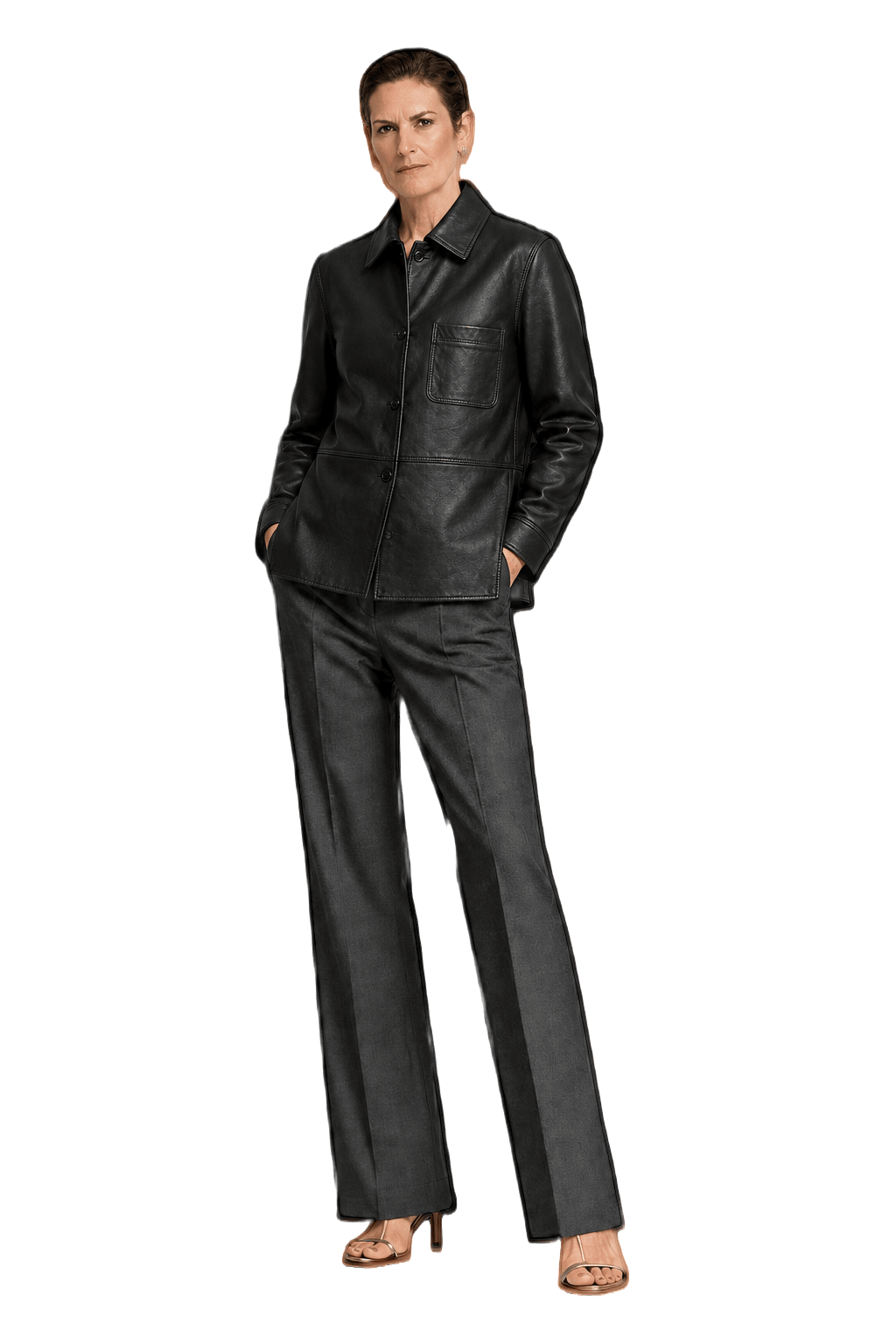 1990s Black Leather Jacket - Model