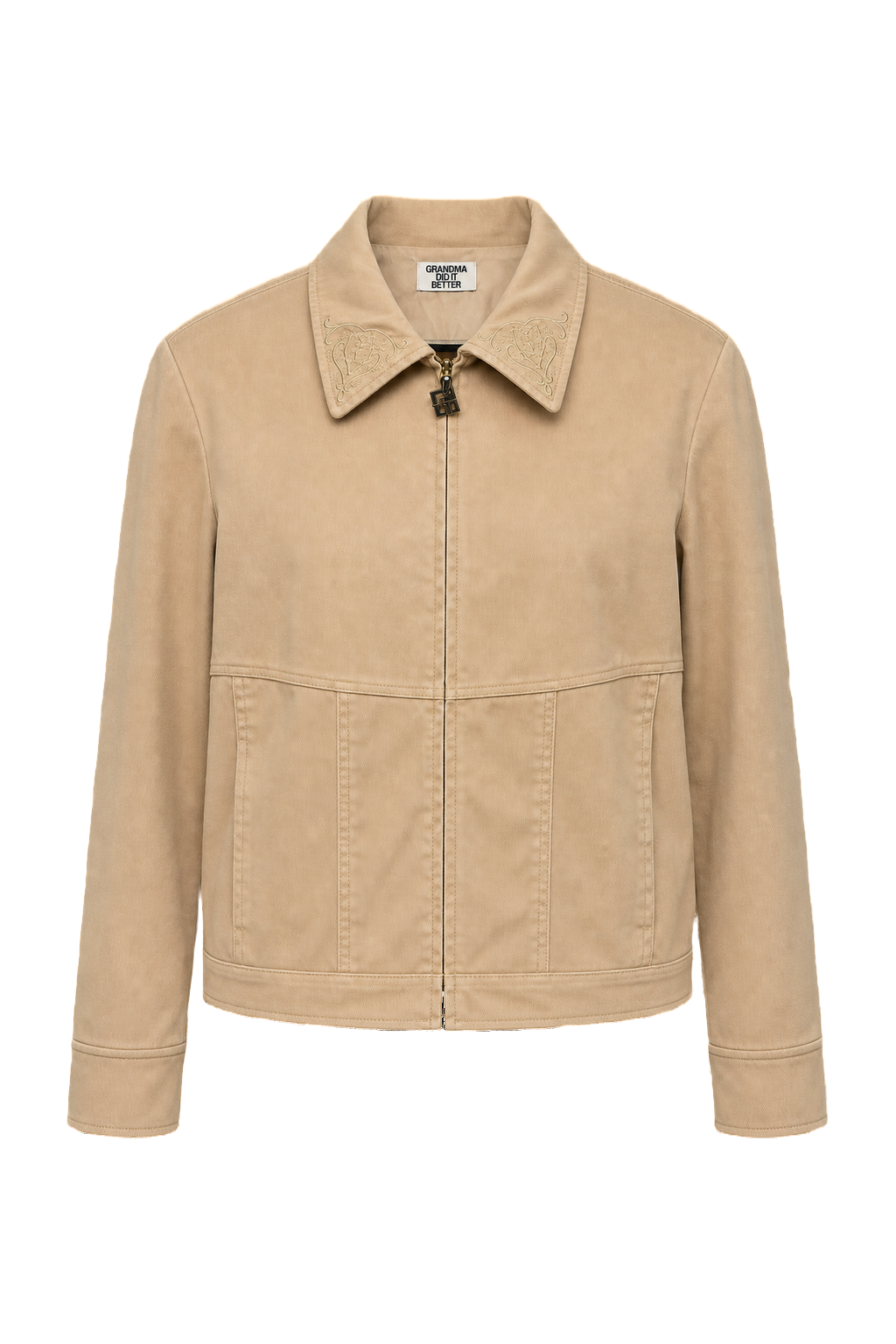 1990s Beige Cotton Blend Jacket - Front View