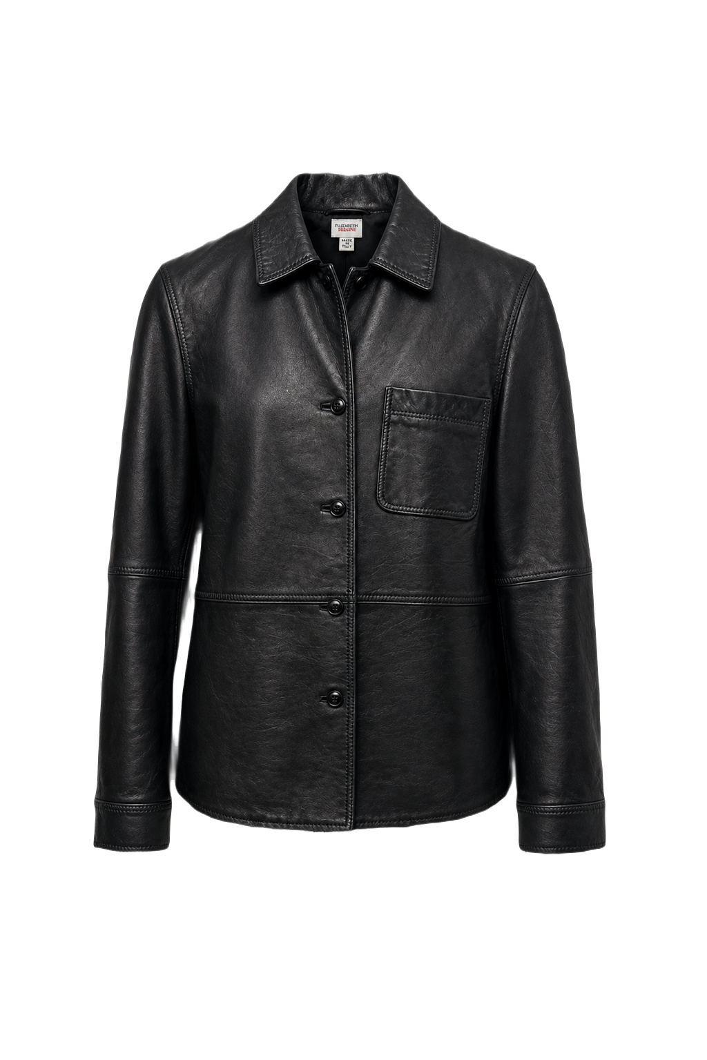 1990s Black Leather Jacket - Front View