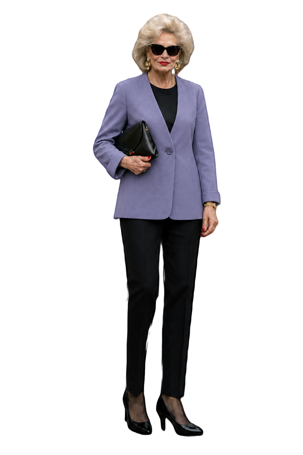1980s Lavender Polyester Blazer - Model