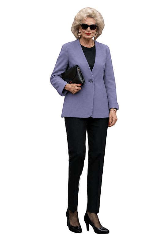 1980s Lavender Polyester Blazer - Model