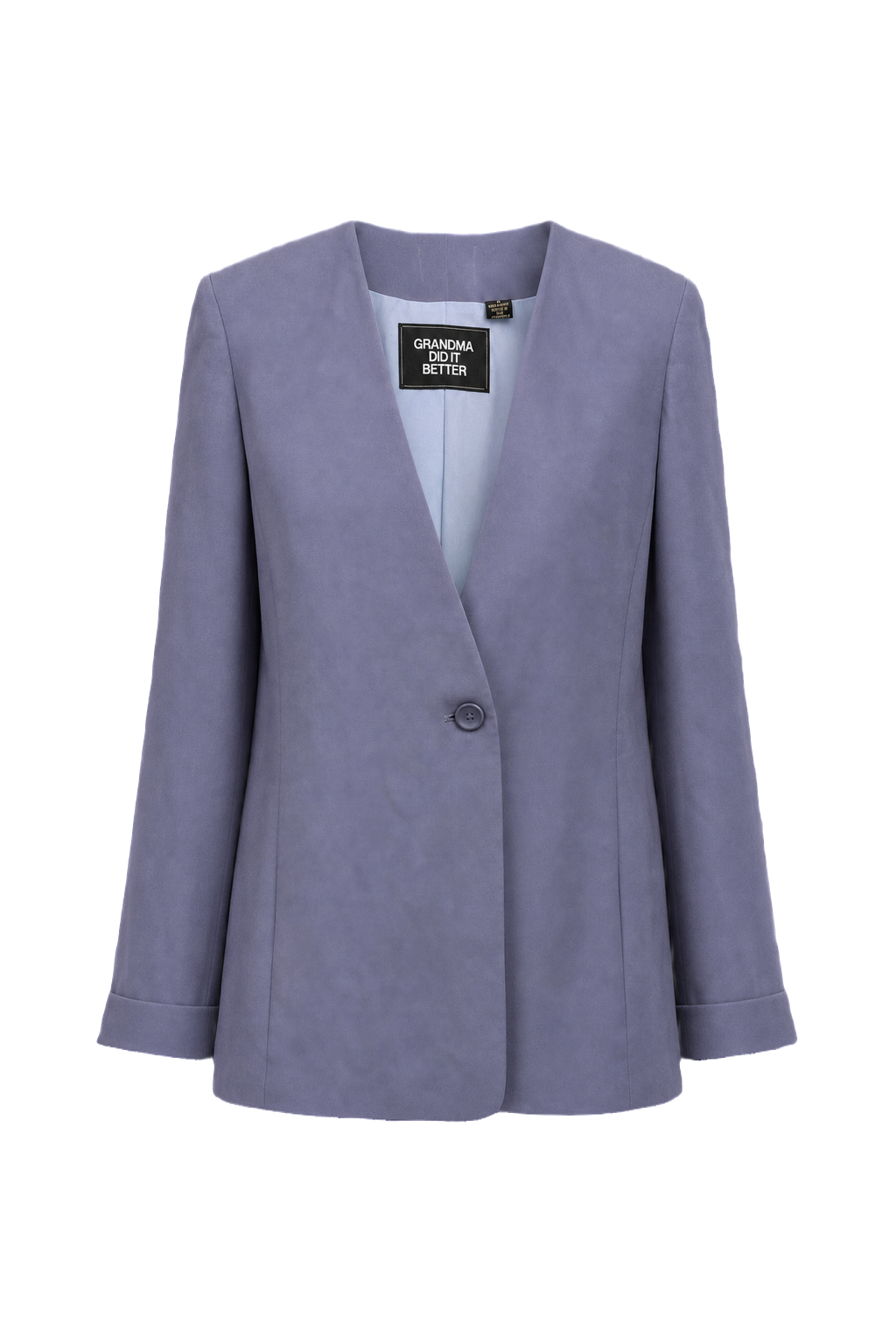 1980s Lavender Polyester Blazer - Front View