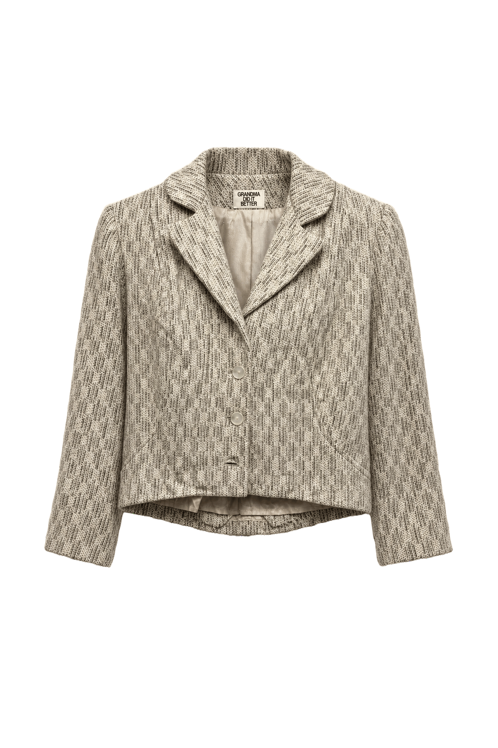 1960s Cream Wool Blend Blazer - Front View