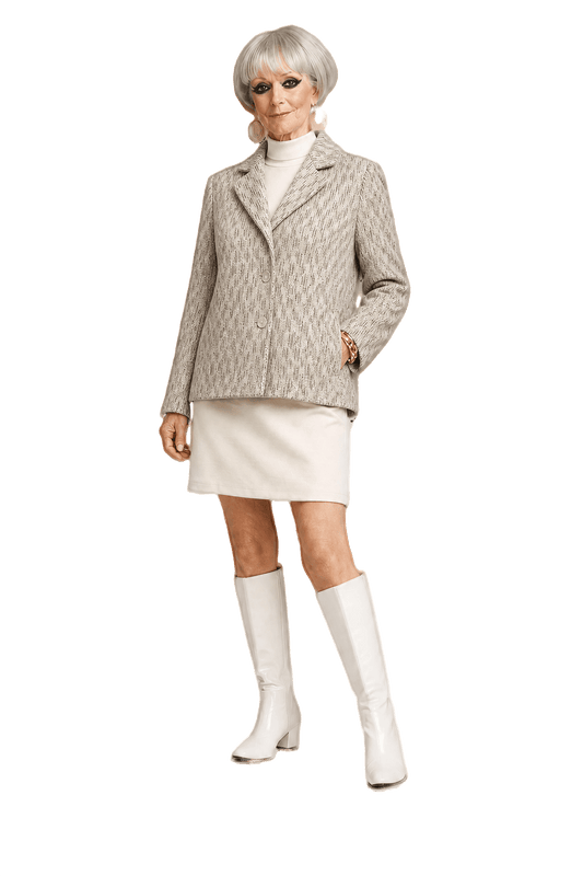 1960s Cream Wool Blend Blazer - Model