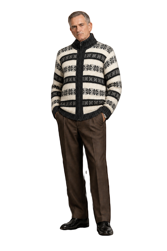 1990s Cream Wool Sweater - Model