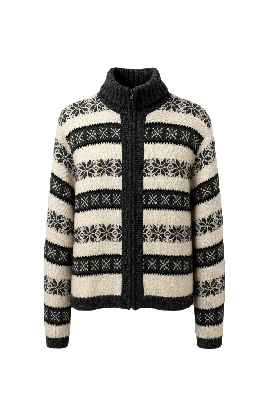 1990s Cream Wool Sweater - Front View