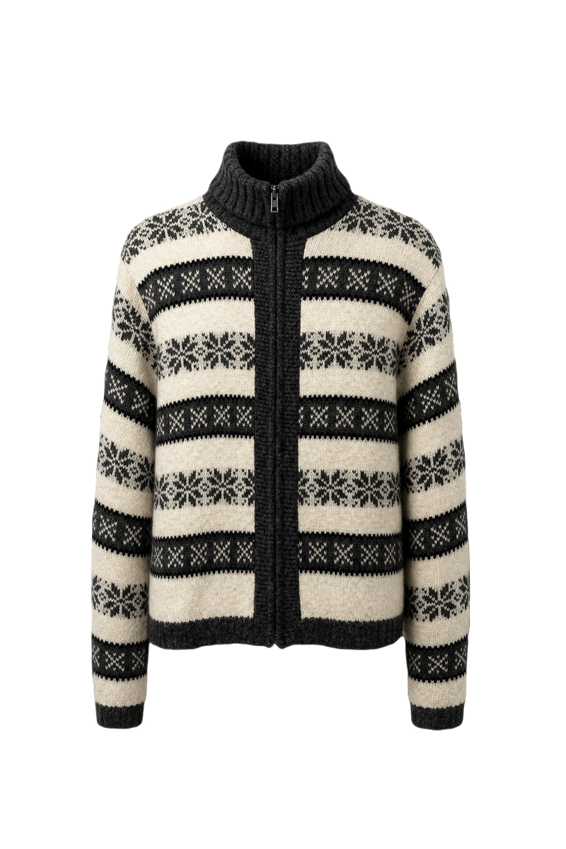1990s Cream Wool Sweater - Front View