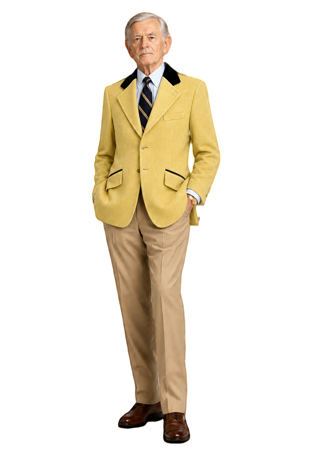 1970s Yellow Wool Blend Blazer - Model
