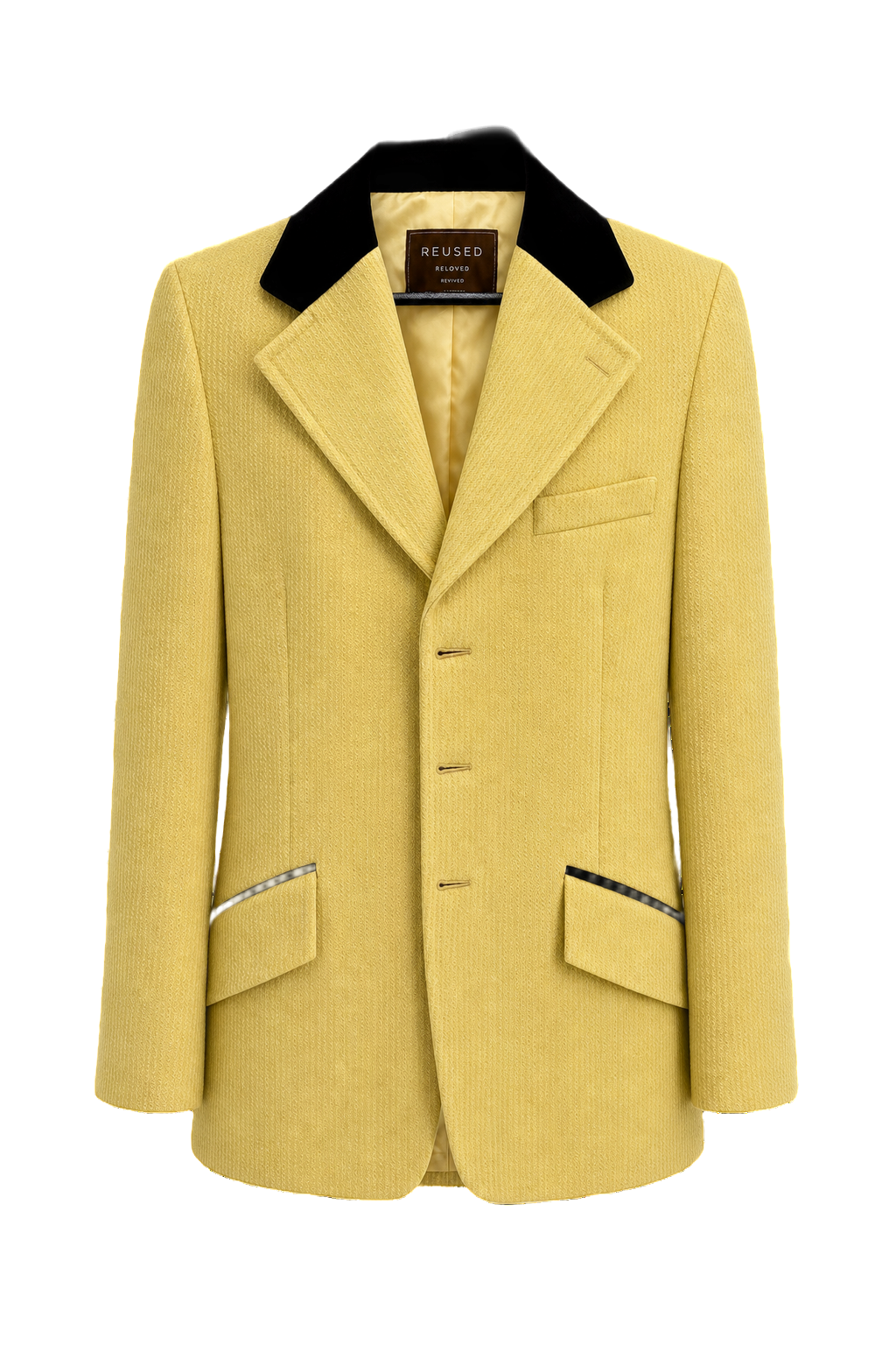 1970s Yellow Wool Blend Blazer - Front View