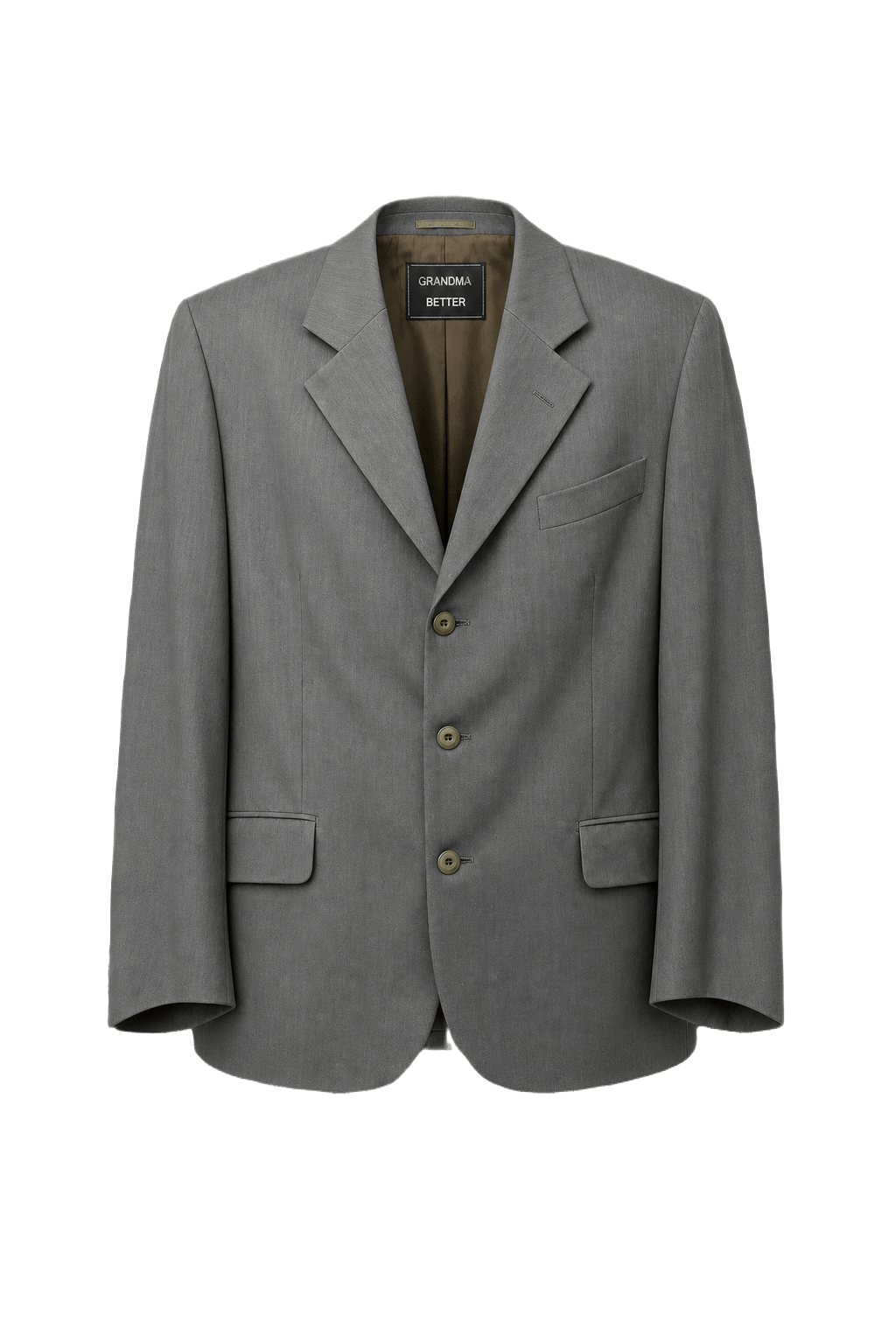 1970s Grey Wool Blend Blazer - Front View