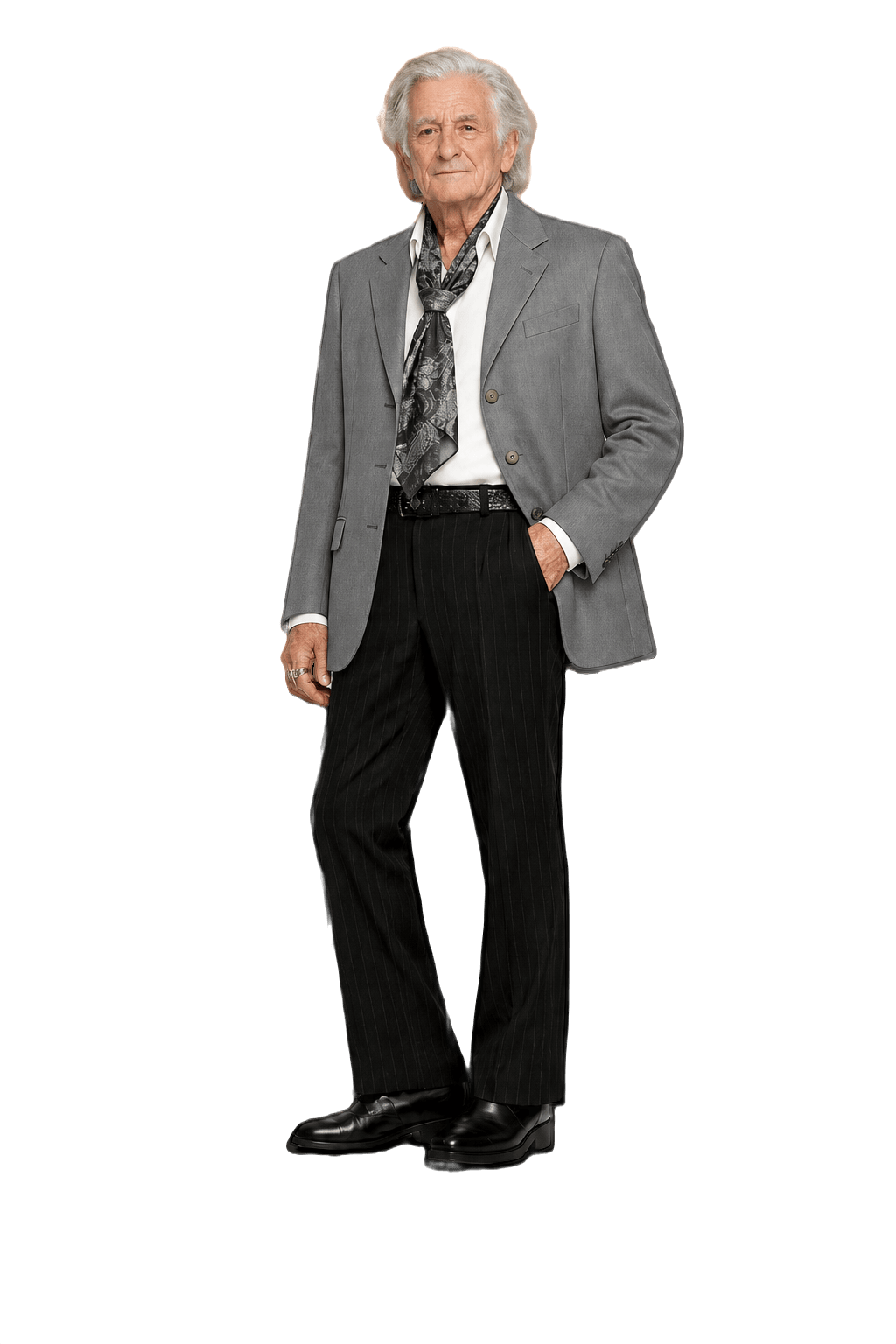 1970s Grey Wool Blend Blazer - Model