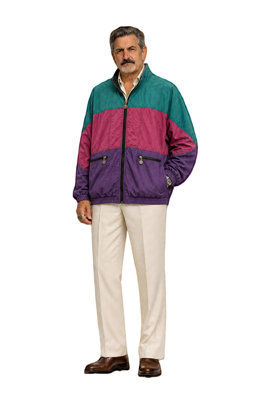 1980s Green Nylon Jacket - Model