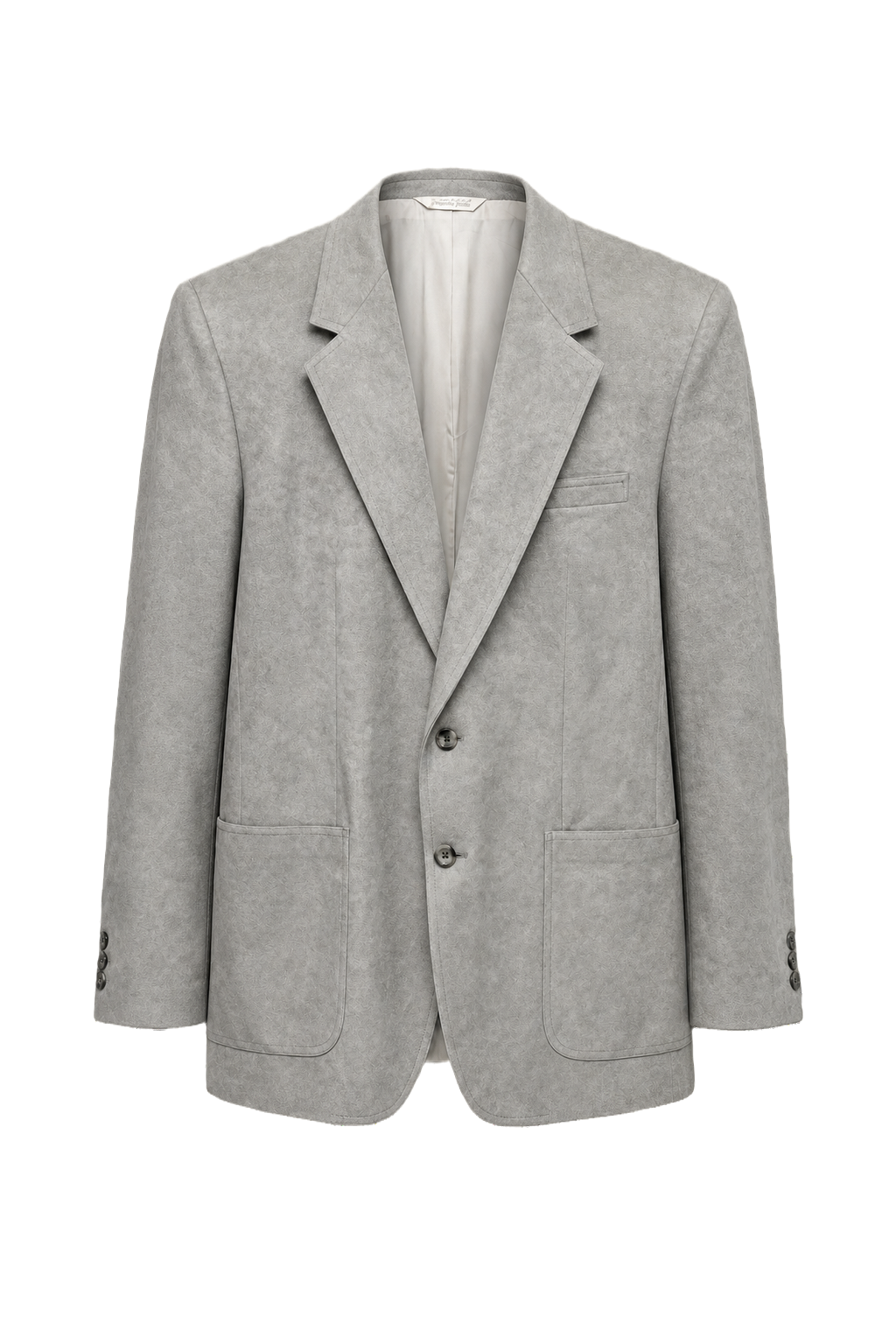 1990s Light Gray Wool Blend Blazer - Front View