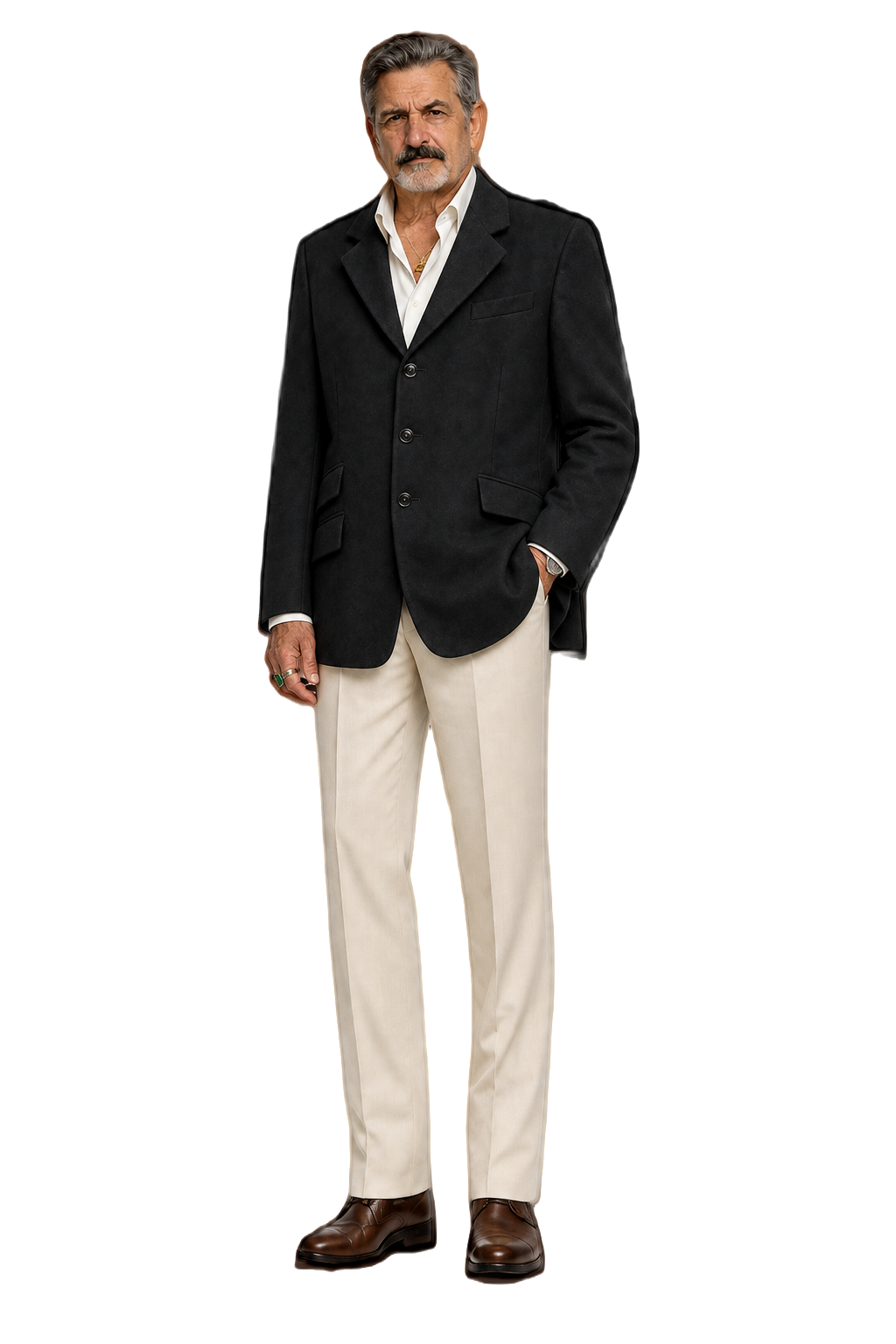 1990s Black Wool Blend Blazer - Model
