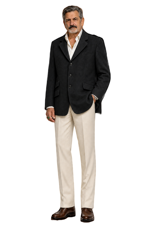 1990s Black Wool Blend Blazer - Model