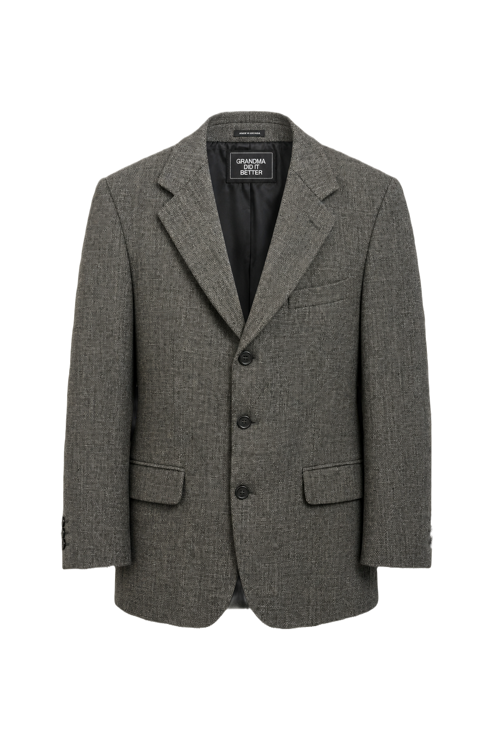 1990s Gray Wool Blend Blazer - Front View