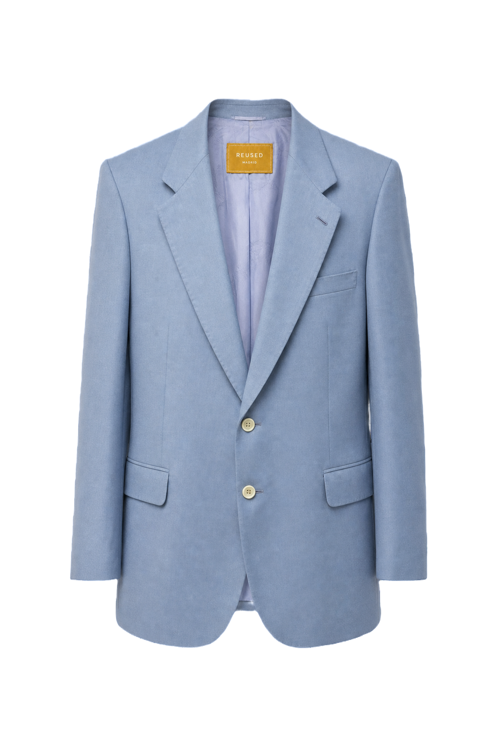1980s Light Blue Wool Blazer - Front View