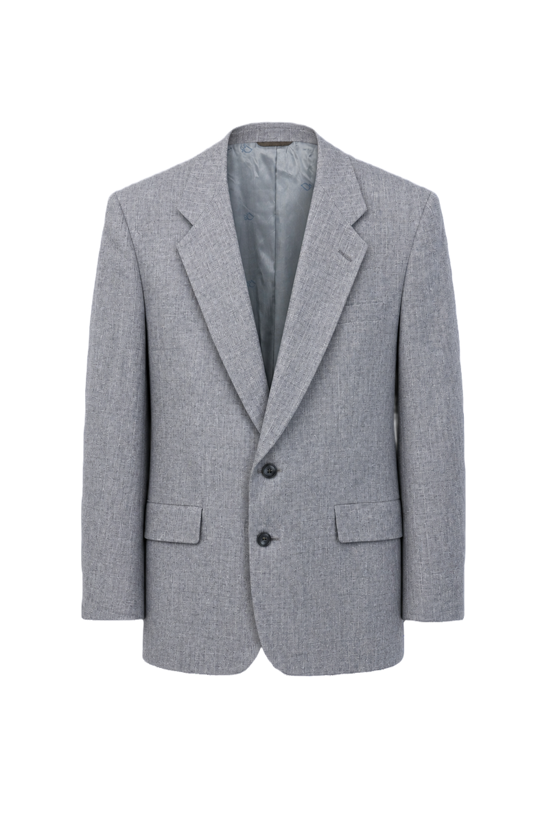 1980s Grey Wool Blazer - Front View