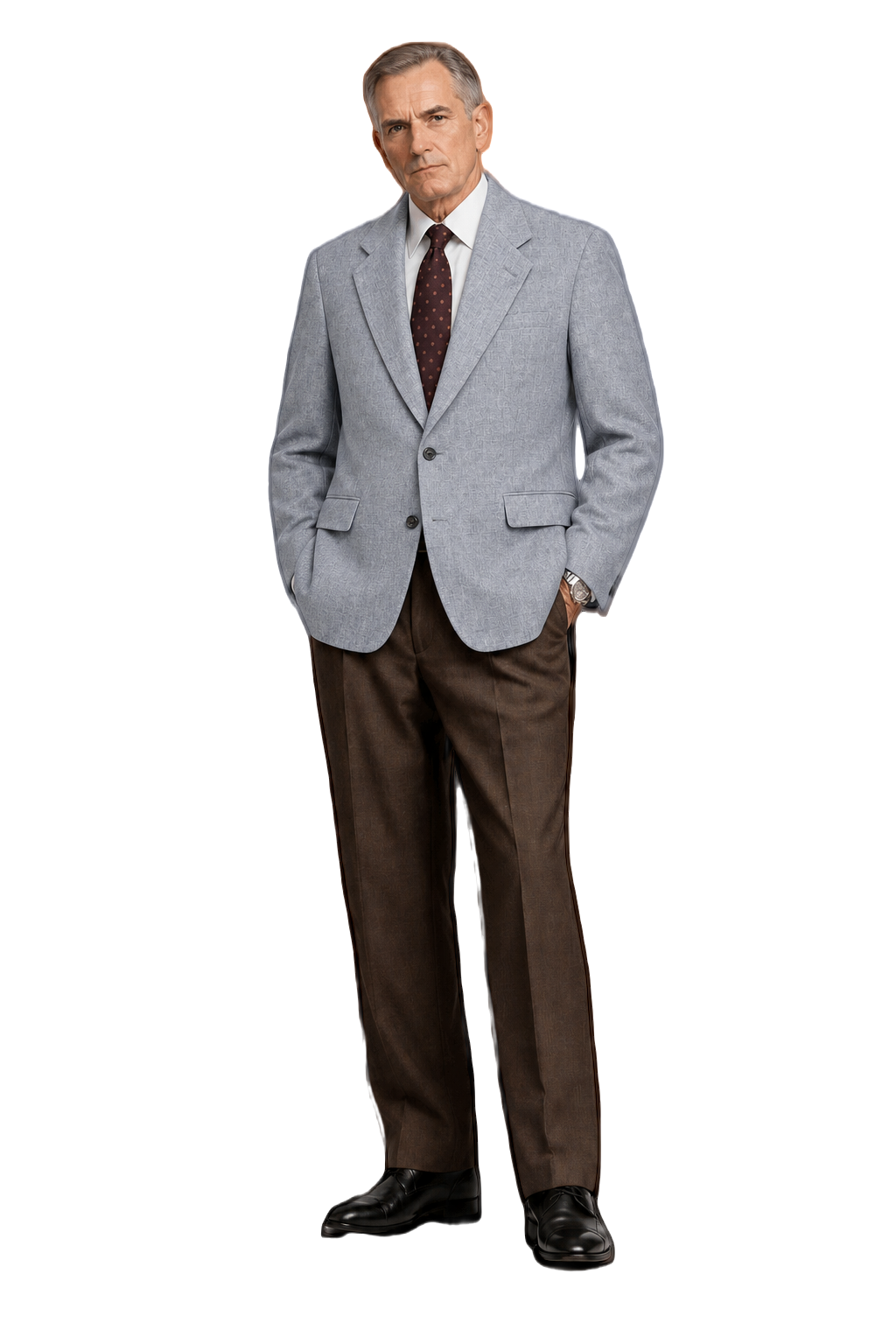 1980s Grey Wool Blazer - Model