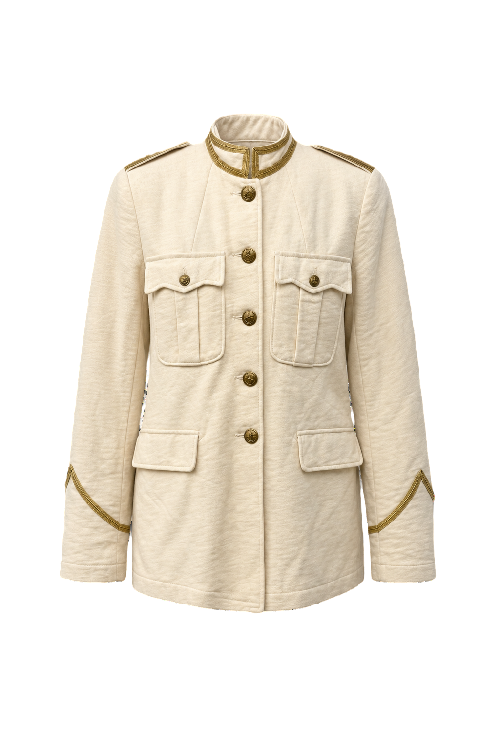 1990s Cream Cotton Jacket - Front View
