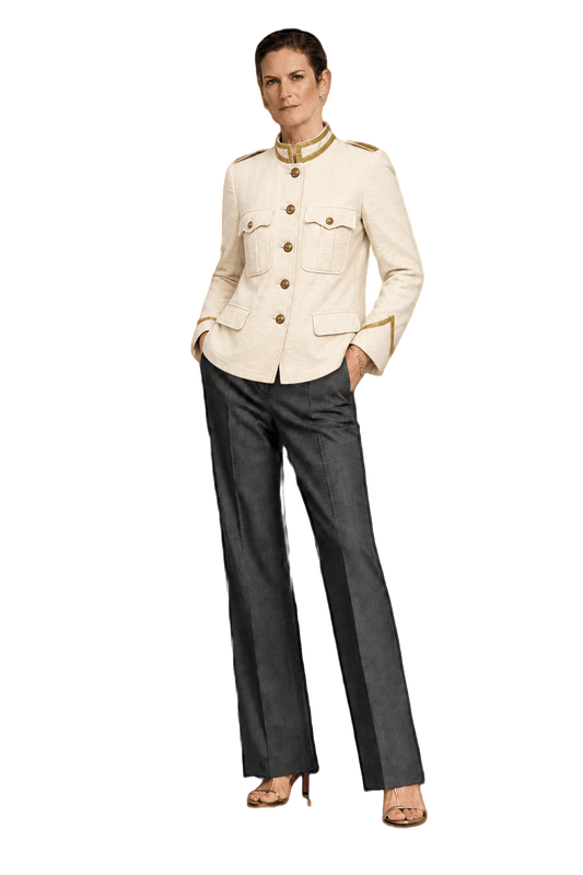 1990s Cream Cotton Jacket - Model