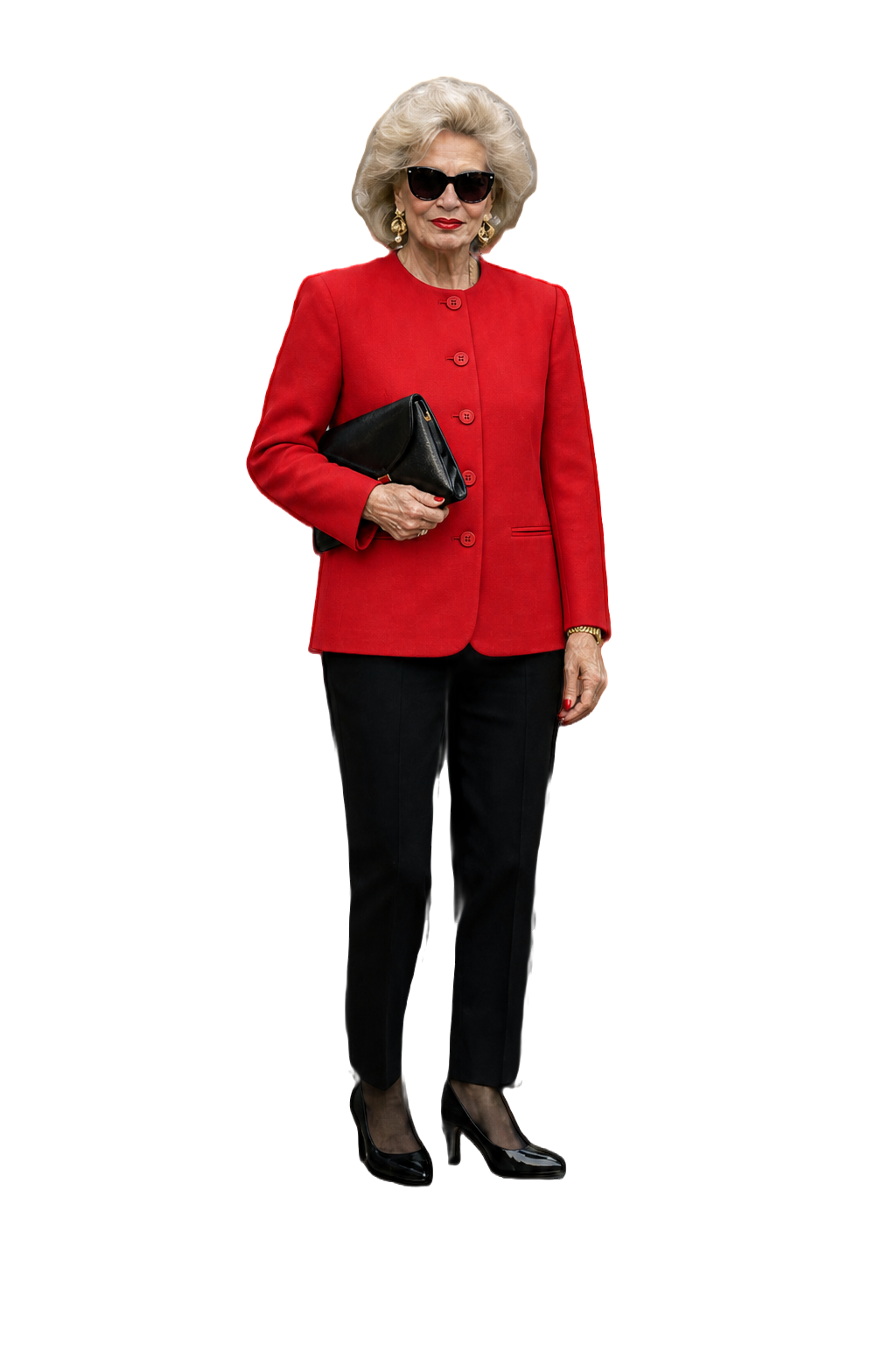1980s Red Wool Blazer - Model
