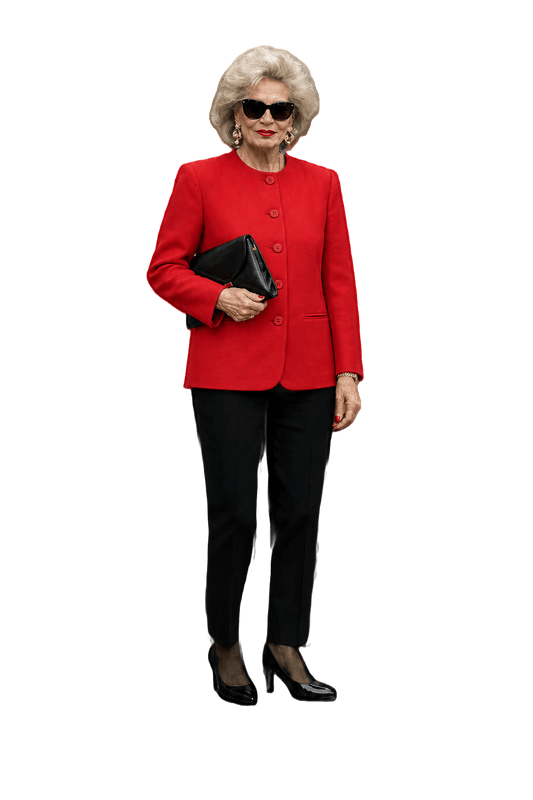 1980s Red Wool Blazer - Model