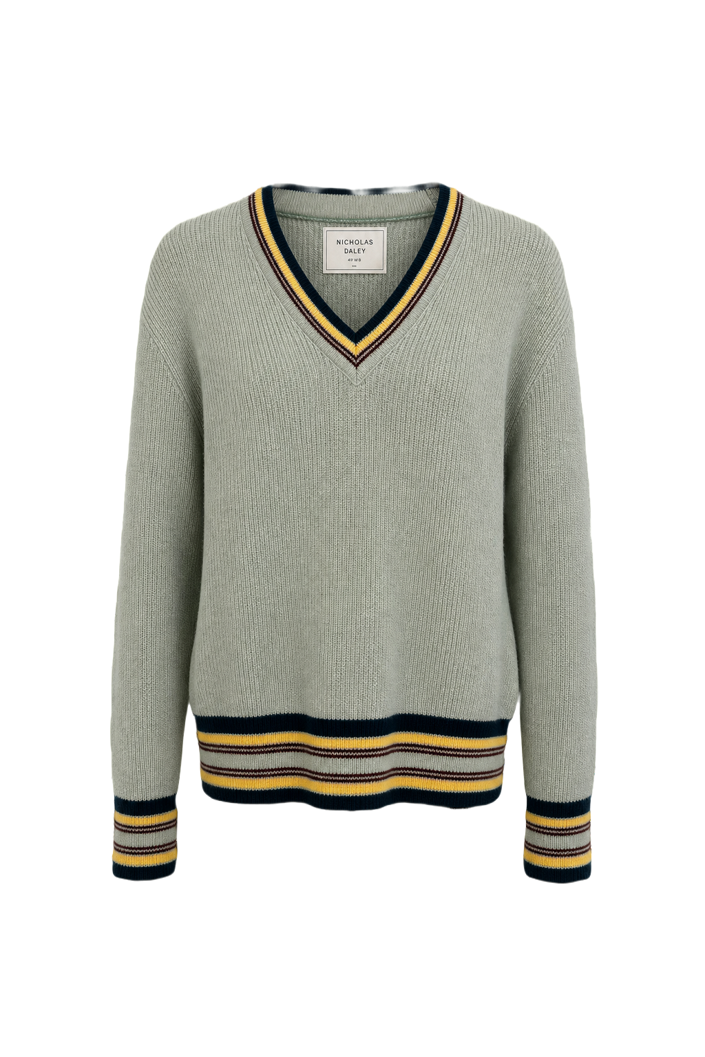 1970s Light Green Cotton Blend Sweater - Front View