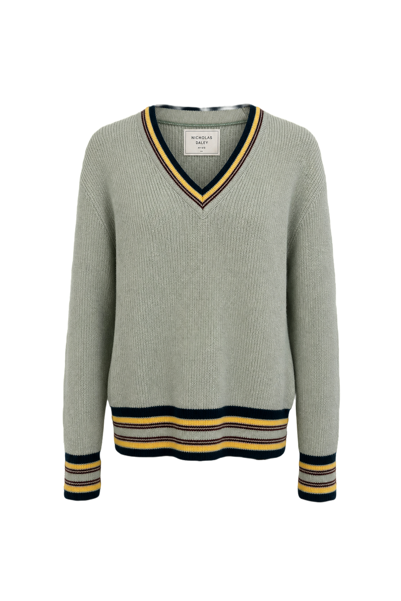 1970s Light Green Cotton Blend Sweater - Front View