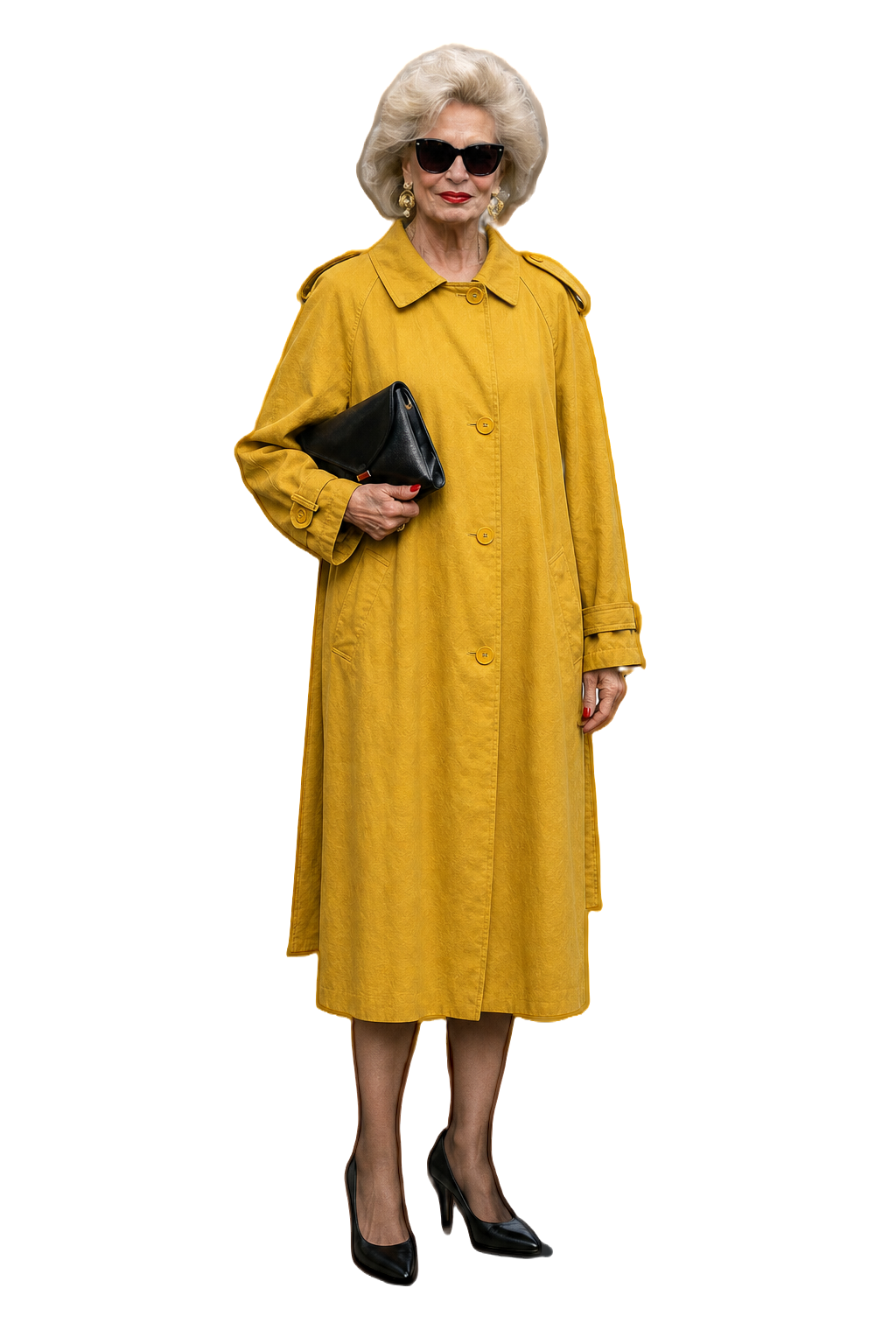 1980s Mustard Yellow Cotton Trench Coat - Model