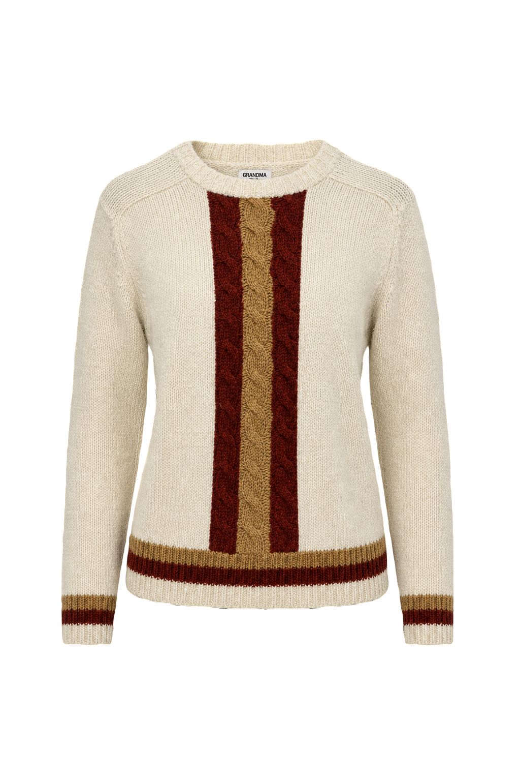 1980s Cream White Wool Sweater - Front View