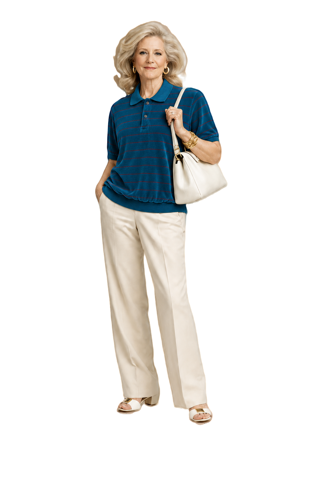 1970s Teal Cotton Blend Polo - Model