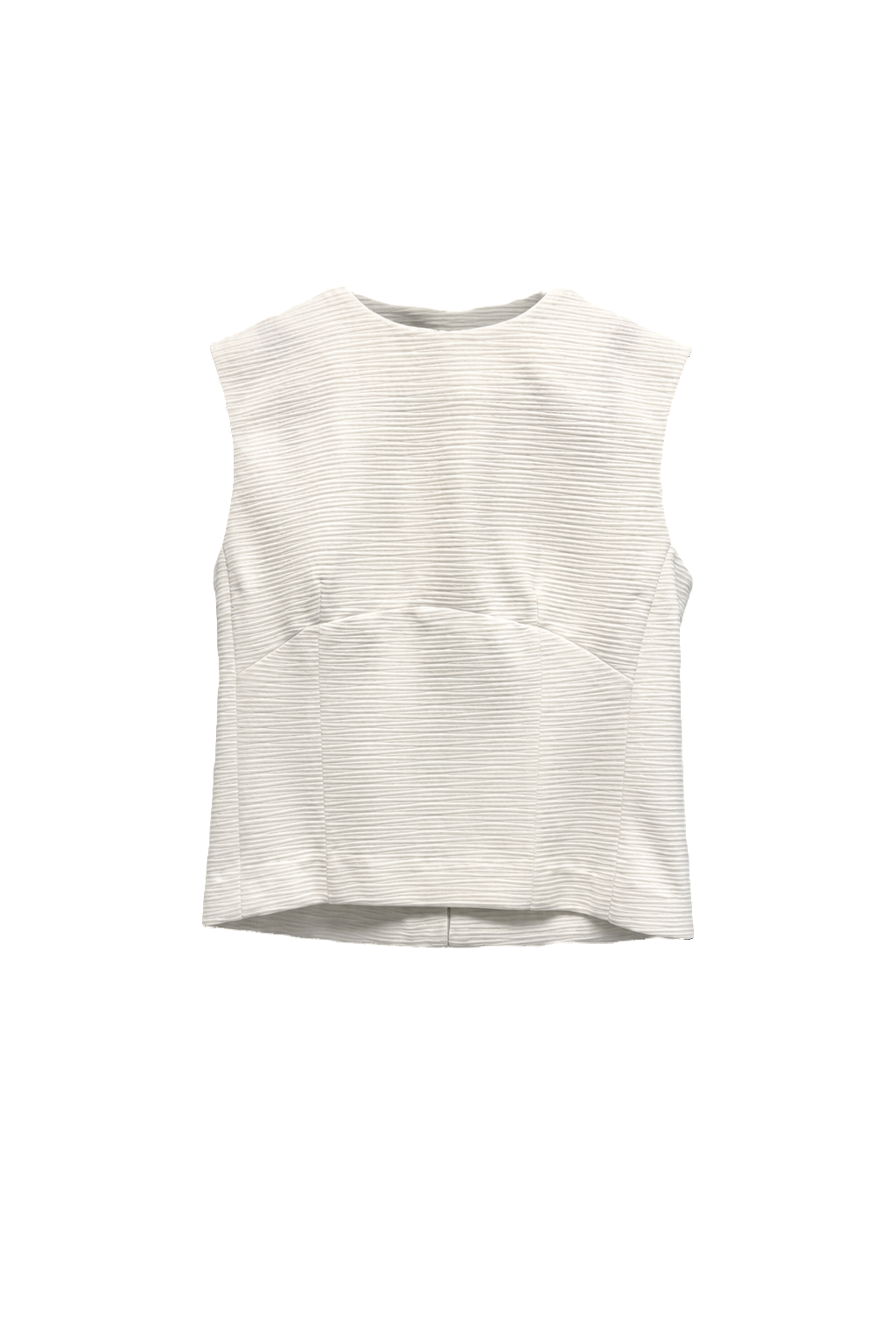 1990s Off-White Cotton Blend Sleeveless Top - Front View