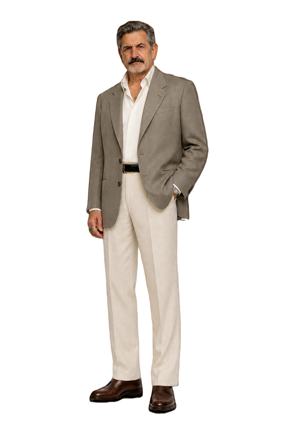 1980s Taupe Wool Blazer - Model