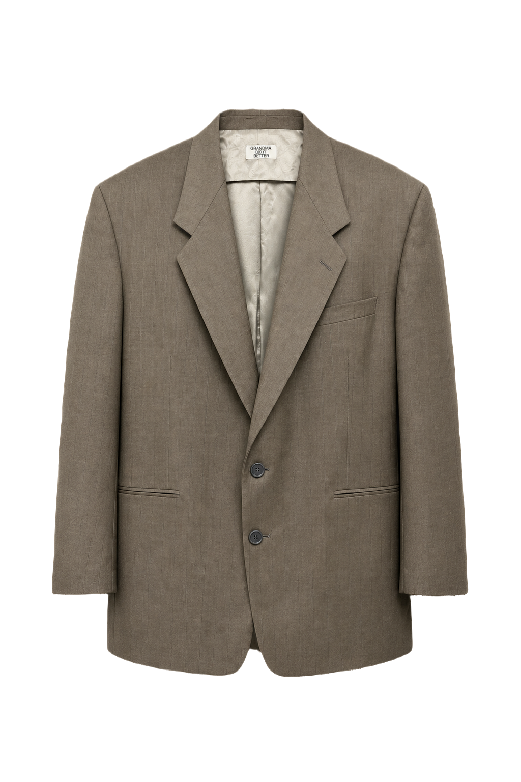 1980s Taupe Wool Blazer - Front View