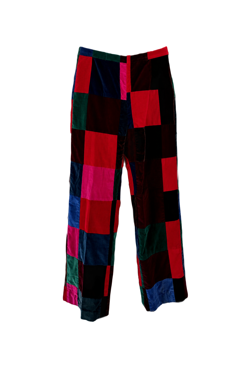 1970s Red Velvet Pants - Front View
