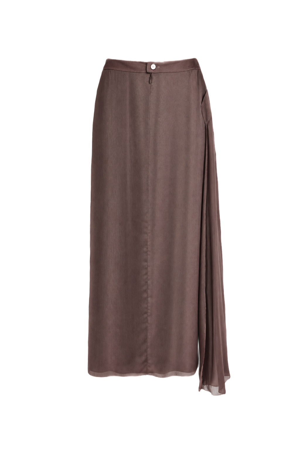 1990s Dusty Mauve Polyester Blend Skirt - Front View