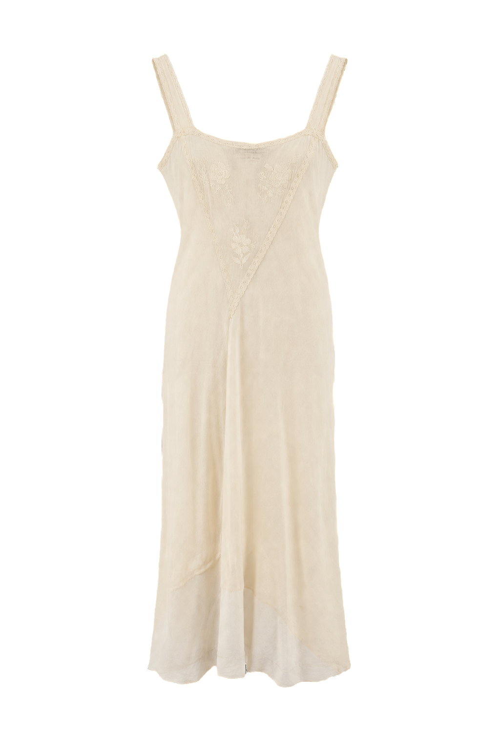 1950s Cream Silk Slip Dress - Front View
