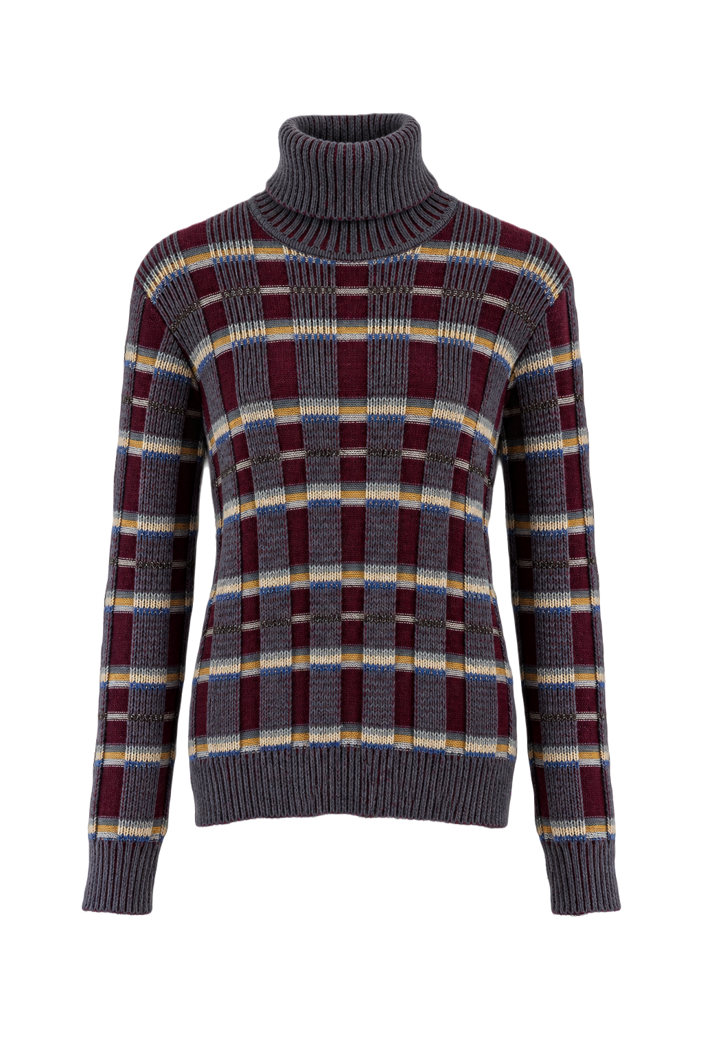 1970s Burgundy Cotton Blend Sweater - Front View